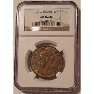 Great Britain George V 1932 Penny MS62 BN NGC